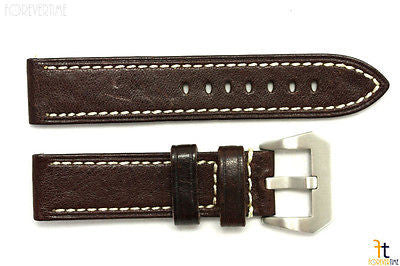 26mm Dark Brown Textured Leather Watch Band Strap Fits Luminox Anti-Allergic - Forevertime77