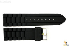 20mm Fits Fossil Black Silicon Rubber Watch BAND Strap
