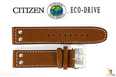 Citizen 59-S52724 Original Replacement 22mm Brown Leather Watch Band Strap