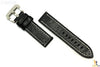 24mm Black Genuine Textured Leather Watch Band Strap Anti-Allergic - Forevertime77