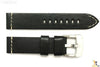 ALFA 24mm Black Smooth Genuine Leather Watch Band Strap Anti-Allergic Heavy Duty - Forevertime77