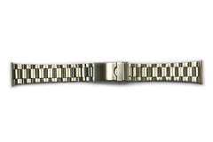 22mm Stainless Steel Metal (Silver Tone) Adjustable (6 Links) Watch Band Strap