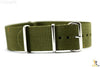 22mm Heavy Duty High End Olive Green Woven Fits Hamilton Watch Band 3 Loops - Forevertime77
