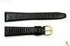 18mm Genuine Teju Black Lizard Skin Watch Band Strap Gold Tone Buckle - Forevertime77