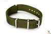 20mm Heavy Duty High End Fits Swiss Army Olive Green Woven Watch Band 3 Loops - Forevertime77