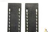 24mm Black Smooth Leather Watch Band Strap w/Stitches Fits Luminox Anti-Allergic - Forevertime77