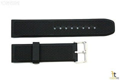 22mm Texture Italian Heavy Black Rubber Watch BAND Strap FIT LUMINOX S/S Buckle