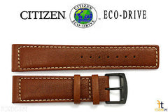 Citizen 59-S52423/59-R50236 Original Replacement 22mm Brown Leather Watch Band Strap