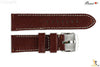 Bandenba 22mm Genuine Brown Textured Leather Panerai White Stitched Watch Band - Forevertime77