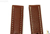 20mm Genuine Brown Leather Watch Band Strap Gold Tone Buckle for Heavy Watches - Forevertime77