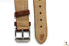 18mm Genuine Brown Leather Watch Band Strap Silver Tone Buckle for Heavy Watches - Forevertime77