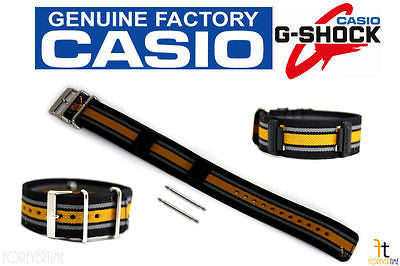 CASIO G-Shock GA-100MC-1A4 Original 28mm Black Cloth Watch BAND Strap w/ 2 Pins - Forevertime77