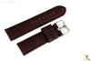 Bandenba 22mm Genuine Dark Brown Crocodile Grain Leather Stitched Watch Band - Forevertime77