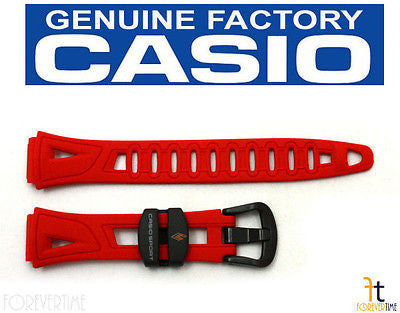 CASIO STR-300S-4V 16mm Original Red Rubber Watch Band Strap - Forevertime77