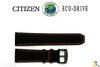 Citizen 59-S52631 Original Replacement 23mm Black Leather Watch Band Strap w/ Orange Stitching - Forevertime77