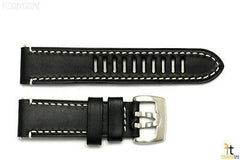 Luminox 1809 Field Auto 23mm Black Leather Watch Band Strap w/ 2 Pins