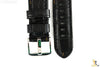 Bandenba 24mm Genuine Black Crocodile Grain Leather Stitched Watch Band Strap - Forevertime77