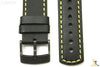 Suunto Elementum Original Black / Yellow Leather Watch Band Strap Kit w/ 2 Pins - Forevertime77