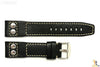 20mm Black Smooth Leather RIVET Watch Band Strap Fits Luminox Anti-Allergic - Forevertime77