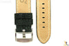 ALFA 22mm Black Genuine Textured Leather Watch Band Anti-Allergic BLK Stitching - Forevertime77