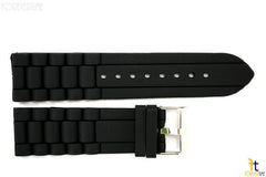 22mm Fits Fossil Black Silicon Rubber Watch BAND Strap