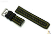 Luminox 1138 Tony Kanaan 26mm Leather Black / Yellow Watch Band Strap 1130 - Forevertime77