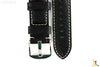 Bandenba 24mm Genuine Black Textured Leather Panerai White Stitched Watch Band - Forevertime77