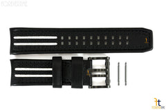 Luminox 1140 Tony Kanaan 26mm Black Leather White Stripes Watch Band Strap 1148