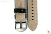 Bandenba 24mm Genuine Black Textured Leather Panerai White Stitched Watch Band - Forevertime77