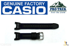 CASIO Pro Trek PRS-400B-2 Original Black / Navy Blue Leather Watch BAND Strap