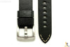 ALFA 20mm Black Smooth Genuine Leather Watch Band Strap Anti-Allergic Heavy Duty - Forevertime77