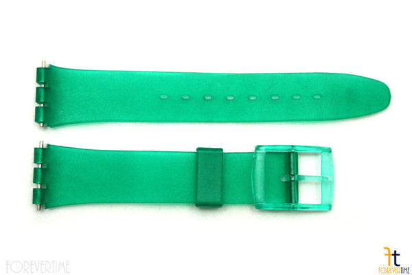 17mm Men's Translucent Frosted Green Replacement Watch Band fits SWATCH watches - Forevertime77