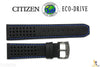 Citizen 59-S52630 Original Replacement 23mm Black Leather Watch Band Strap w/ Blue Stitching - Forevertime77