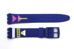 17mm Men's Arrow Pattern Replacement Blue Watch Band Strap fits SWATCH watches