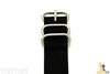 24mm Fits Luminox Nylon Woven Black Watch Band Strap 4 Stainless Steel Rings - Forevertime77