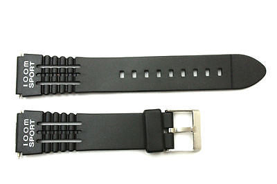 19mm fits Timex Ironman Triathlon Black Rubber Watch Band Strap w/ 2 Pins - Forevertime77