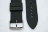 22mm Plain Heavy Italian Black Rubber Watch BAND Strap FITS Luminox S/S Buckle - Forevertime77