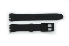 17mm  Black Soft PVC Compatible Band Strap fits SWATCH watches