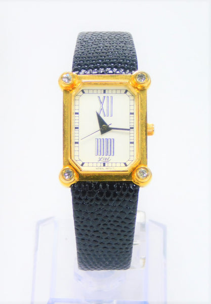 Lize Fashion Watch Gold Plated Crystal Accents Vintage 1990's