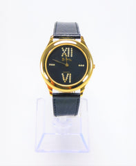 Pierre Lannier Watch Gold Plated with Crystals Unisex Vintage New 1990's