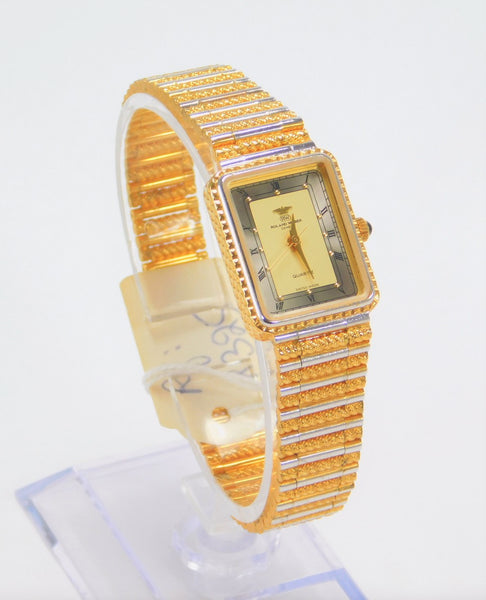 ROLAND WEBER Stainless Steel Gold Plated Two-Tone Ladies Watch Vintage NEW 1990's