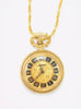 CONSUL Swiss Winding Necklace Watch Gold Plated Vintage New 1990's (Black)