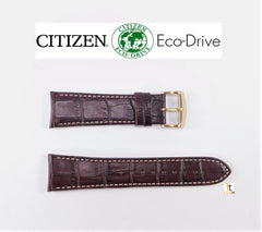 Citizen AT4006-06X Original Replacement 24mm Brown Leather Watch Band Strap 4-S086710