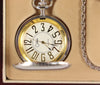 Colibri Stainless Steel Gold Plated Pocket Watch with Chain Swiss Made