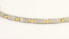 Stainless Steel Link Bracelet With Gold Plated Beaded Detailing Adjustable Unisex New