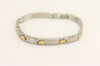 Stainless Steel Link Bracelet With Gold Plated Beaded Detailing Adjustable Unisex New