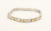 Stainless Steel Link Bracelet With Gold Plated Beaded Detailing Adjustable Unisex New