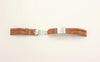 18mm Universal Geneve Brown Leather Band with Deployment Buckle Swiss Made