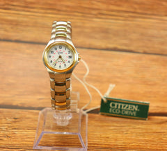Citizen Eco-Drive Ladies Watch EW1174-51B Two-tone Stainless Steel Gold Plated Vintage BRAND NEW with tag 1990's