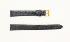 12mm Primo Genuine Lizard Black Watch Band Strap Made in Italy